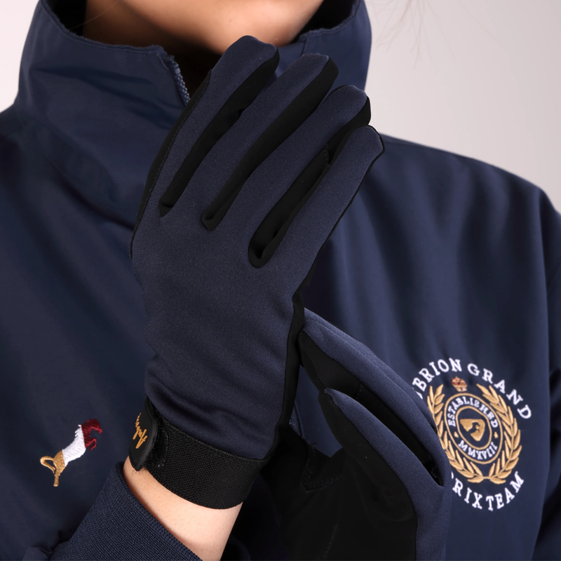 Aubrion Team Fleece Riding Gloves - Navy-1